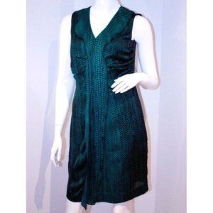 KENNETH COLE New York Snake RUFFLE ME  UP Pine Green DRESS Ombre 6 US $140